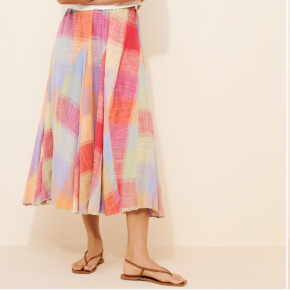 Free People Madras Linen skirt